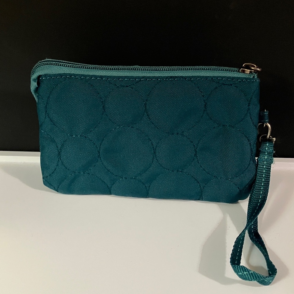 Teal Green Quilted Thirty-one Vary You Wristlet Clutch
